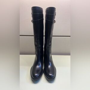 SARTORE MADE IN ITALY LEATHER Women's Black Knee-High Boots